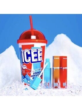 ICEE-Inspired Lipstick & Lip Gloss Set in Red and Blue